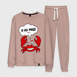 Костюм хлопковый мужской Я на мид, цвет: пыльно-розовый