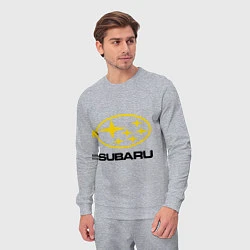 Костюм хлопковый мужской Subaru Logo, цвет: меланж — фото 2