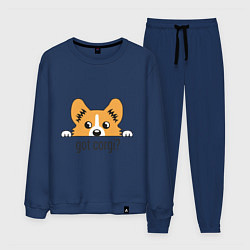 Костюм хлопковый мужской Got Corgi, цвет: тёмно-синий
