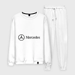 Костюм хлопковый мужской Mercedes Logo, цвет: белый