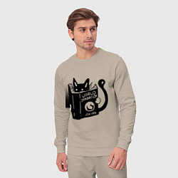 Костюм хлопковый мужской Кот с книгой, цвет: миндальный — фото 2