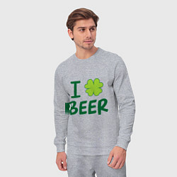 Костюм хлопковый мужской Love beer, цвет: меланж — фото 2