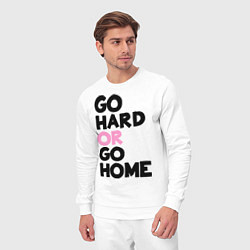 Костюм хлопковый мужской Go hard or go home, цвет: белый — фото 2