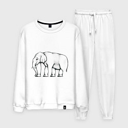 Костюм хлопковый мужской Сколько ног у слона, цвет: белый