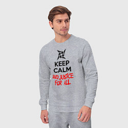 Костюм хлопковый мужской Keep Calm & Justice For All, цвет: меланж — фото 2