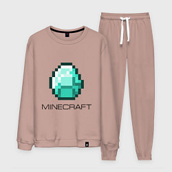 Костюм хлопковый мужской Minecraft Diamond, цвет: пыльно-розовый