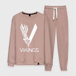 Костюм хлопковый мужской Vikings, цвет: пыльно-розовый
