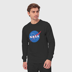 Костюм хлопковый мужской NASA: Logo, цвет: черный — фото 2