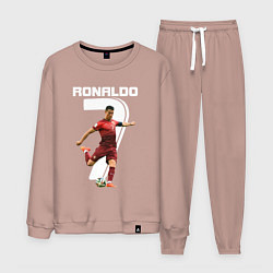 Костюм хлопковый мужской Ronaldo 07, цвет: пыльно-розовый