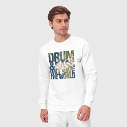 Костюм хлопковый мужской Drum & Bass: The World, цвет: белый — фото 2