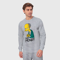 Костюм хлопковый мужской Mr. Burns: I get money, цвет: меланж — фото 2