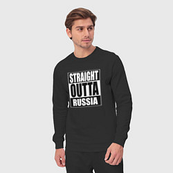 Костюм хлопковый мужской Straight Outta Russia, цвет: черный — фото 2