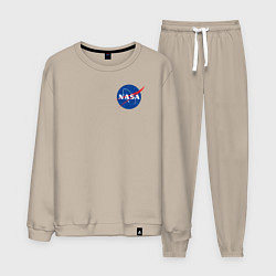 Костюм хлопковый мужской NASA, цвет: миндальный