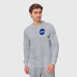 Костюм хлопковый мужской NASA, цвет: меланж — фото 2