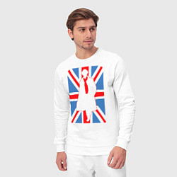 Костюм хлопковый мужской Sherlock Holmes Union Jack, цвет: белый — фото 2