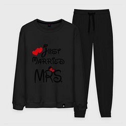 Костюм хлопковый мужской Just married Mrs, цвет: черный