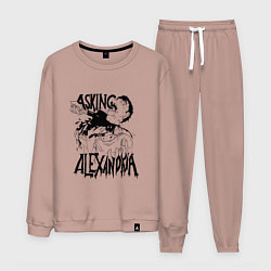 Костюм хлопковый мужской Asking Alexandria Devil, цвет: пыльно-розовый