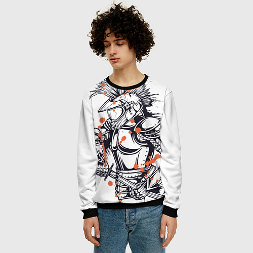 Мужской свитшот Панк в доспехах / 3D-Черный – фото 3