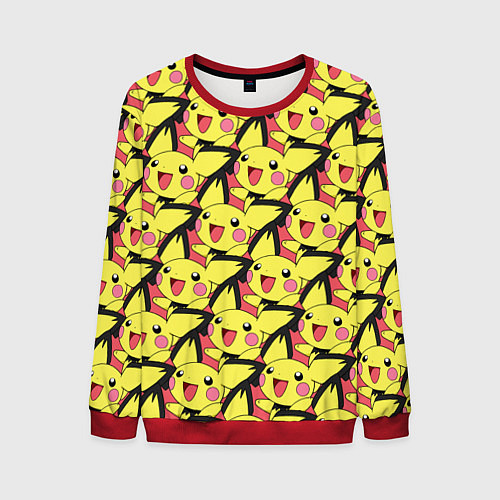 Мужской свитшот Pikachu / 3D-Красный – фото 1