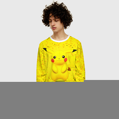 Мужской свитшот Pikachu / 3D-Белый – фото 3