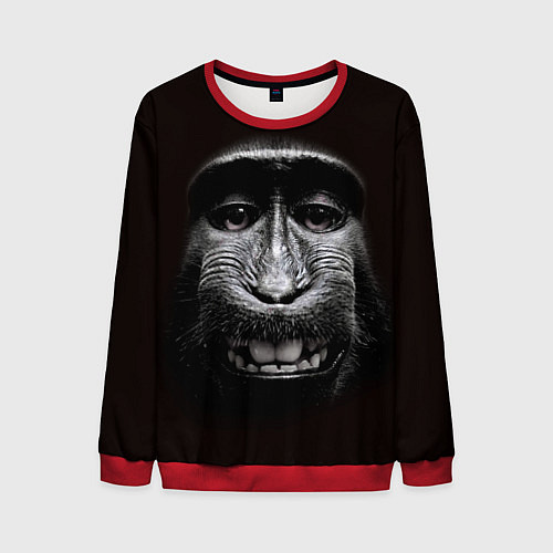 Мужской свитшот Улыбка обезьяны / 3D-Красный – фото 1