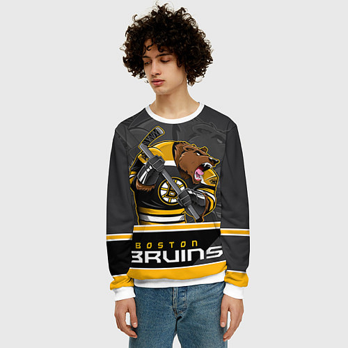 Мужской свитшот Boston Bruins / 3D-Белый – фото 3