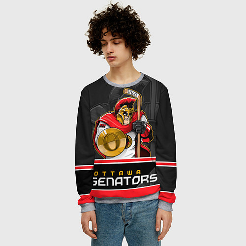 Мужской свитшот Ottawa Senators / 3D-Меланж – фото 3