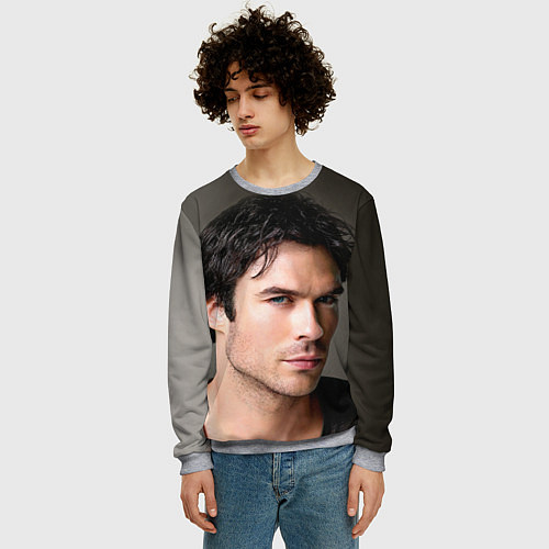 Мужской свитшот Ian Somerhalder / 3D-Меланж – фото 3