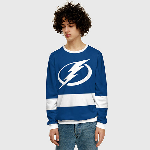 Мужской свитшот Tampa Bay Lightning / 3D-Белый – фото 3