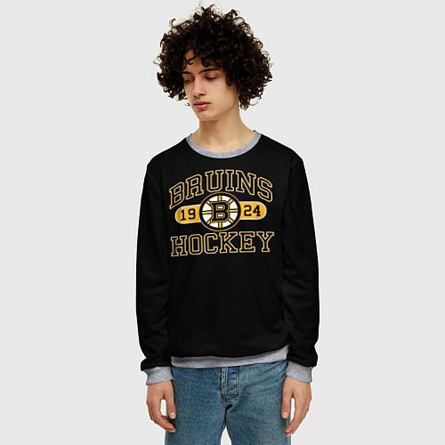 Мужской свитшот Boston Bruins: Est.1924 / 3D-Меланж – фото 3