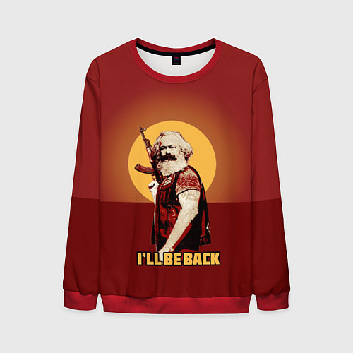 Мужской свитшот Маркс: Ill Be Back / 3D-Красный – фото 1