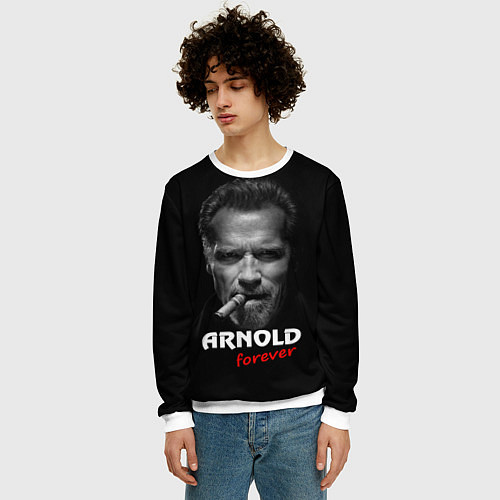 Мужской свитшот Arnold forever / 3D-Белый – фото 3