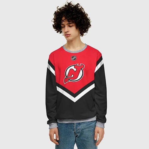 Мужской свитшот NHL: New Jersey Devils / 3D-Меланж – фото 3