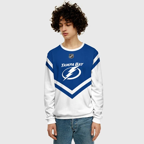 Мужской свитшот NHL: Tampa Bay Lightning / 3D-Белый – фото 3