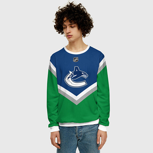 Мужской свитшот NHL: Vancouver Canucks / 3D-Белый – фото 3