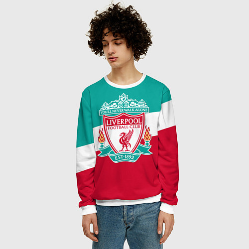 Мужской свитшот Liverpool: You'll never walk alone / 3D-Белый – фото 3