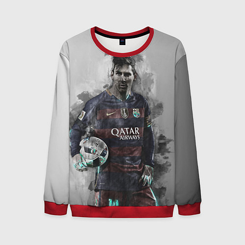 Мужской свитшот Lionel Messi / 3D-Красный – фото 1