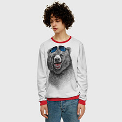 Свитшот мужской Счастливый медведь, цвет: 3D-красный — фото 2