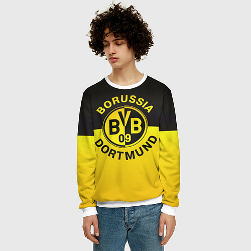 Мужской свитшот Borussia Dortmund FC / 3D-Белый – фото 3