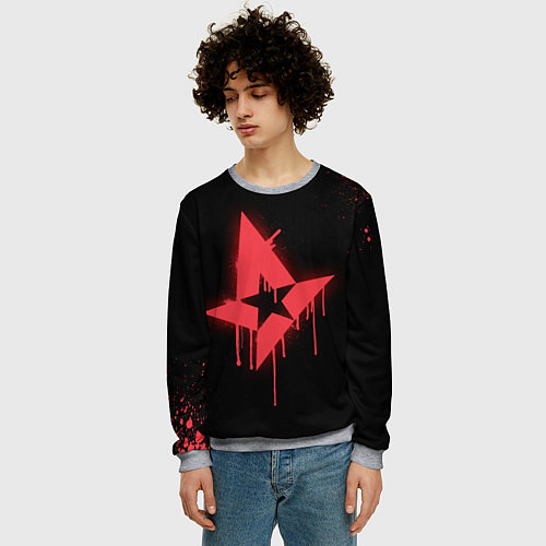 Мужской свитшот Astralis: Black collection / 3D-Меланж – фото 3