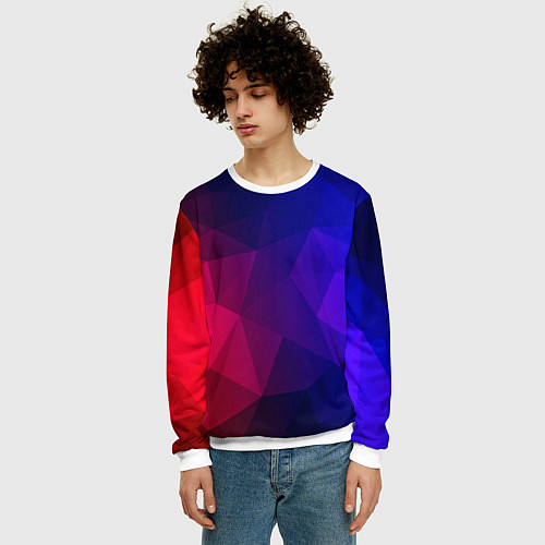 Мужской свитшот Red&Blue / 3D-Белый – фото 3