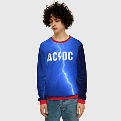 Свитшот мужской AC/DC: Lightning, цвет: 3D-красный — фото 2