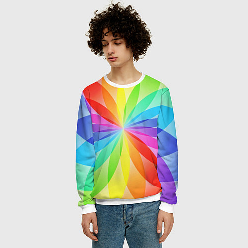 Мужской свитшот Радуга / 3D-Белый – фото 3