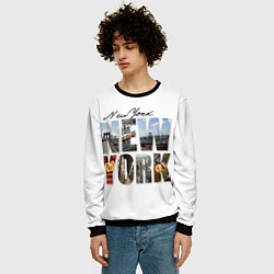 Свитшот мужской Панорамы Нью Йорка, цвет: 3D-черный — фото 2
