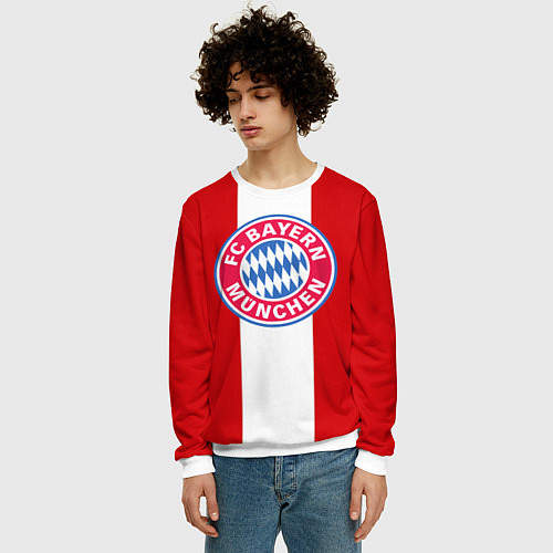 Мужской свитшот Bayern FC: Red line / 3D-Белый – фото 3