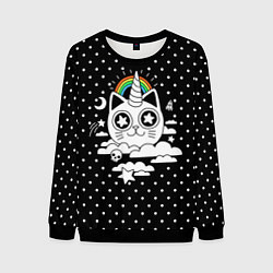 Свитшот мужской Магический котик, цвет: 3D-черный