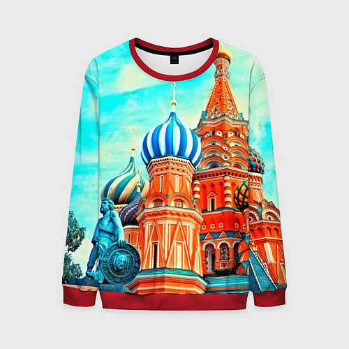 Мужской свитшот Blue Kremlin / 3D-Красный – фото 1