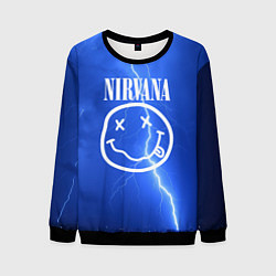 Свитшот мужской Nirvana: Lightning, цвет: 3D-черный
