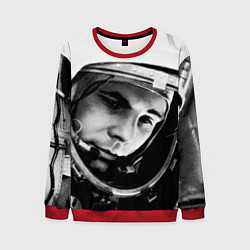 Свитшот мужской Гагарин космонавт, цвет: 3D-красный