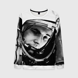 Свитшот мужской Гагарин космонавт, цвет: 3D-белый